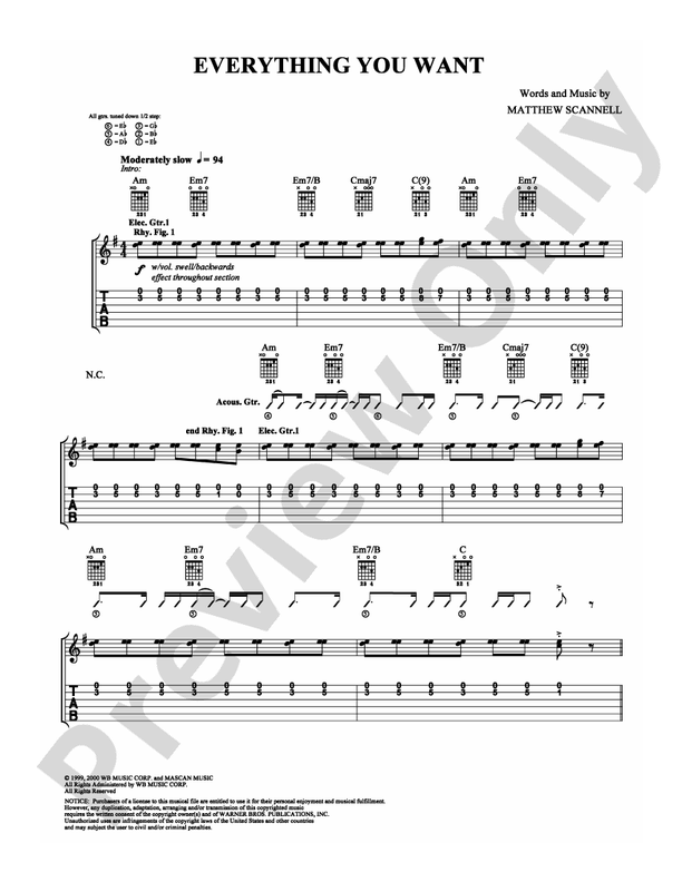 Everything You Want - Guitar TAB (Digital Download)