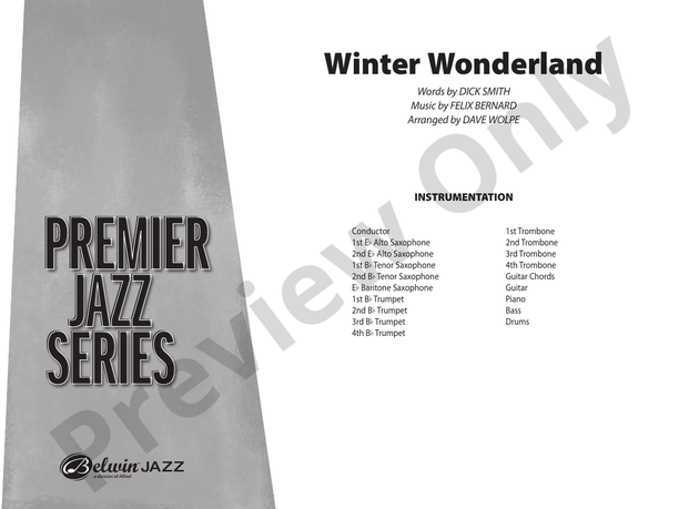 Winter Wonderland (Grade 4) - Jazz Ensemble Conductor Score & Parts(Digital Download)