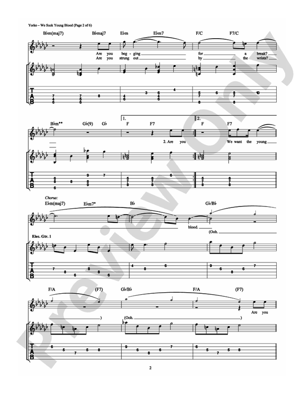 We Suck Young Blood - Guitar TAB (Digital Download)