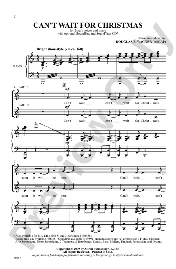 Can't Wait for Christmas – 2-Part Choral Octavo (Digital Download)