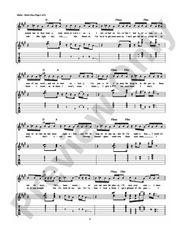 Better Days - Guitar TAB (Digital Download)