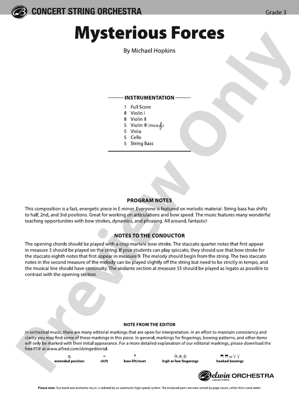 Mysterious Forces - String Orchestra Conductor Score & Parts (Digital Download)