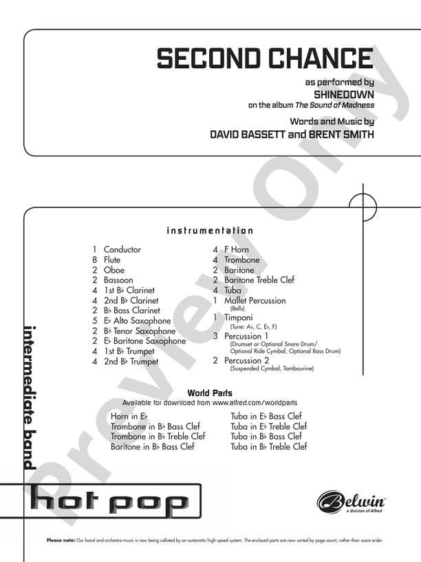 Second Chance - Concert Band Conductor Score & Parts (Digital Download)