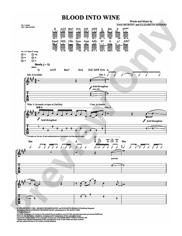 Blood Into Wine - Guitar TAB (Digital Download)