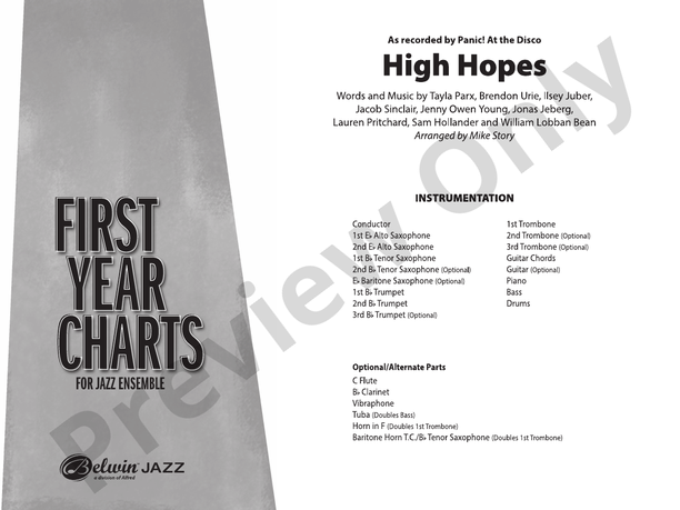 High Hopes – Jazz Ensemble Conductor Score & Parts (Digital Download)