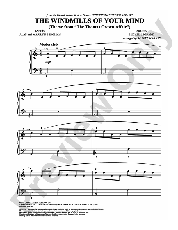The Windmills of Your Mind (Theme from The Thomas Crown Affair) - DSM-PS-0009853 - Easy Piano (Digital Download)