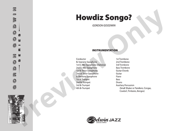 Howdiz Songo? - Jazz Ensemble Conductor Score & Parts(Digital Download)