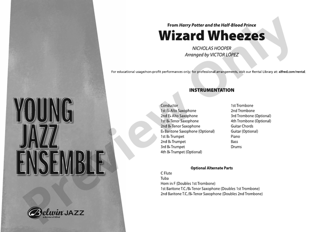 Wizard Wheezes (from Harry Potter and the Half-Blood Prince) - Jazz Ensemble Conductor Score & Parts (Digital Download)