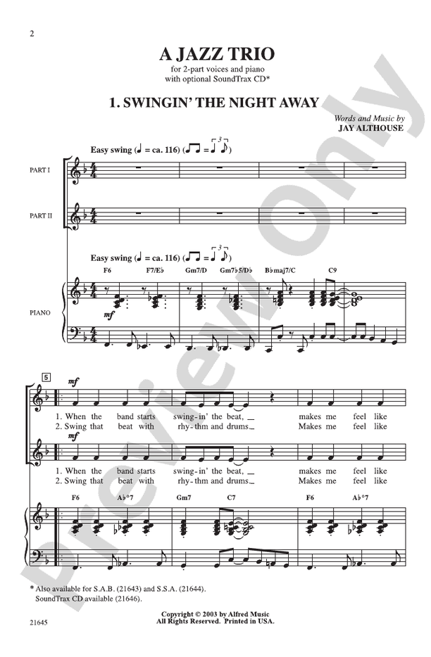 A Jazz Trio - 2-Part Choral Octavo (Digital Download)