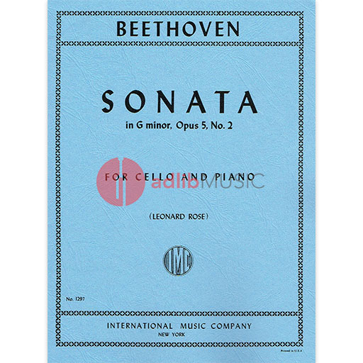 Beethoven - Sonata #2 in Gmin Op5/2 - Cello/Piano Accompaniment IMC IMC1297