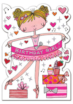 Greeting Card - Ballerina Birthday Girl Diecut