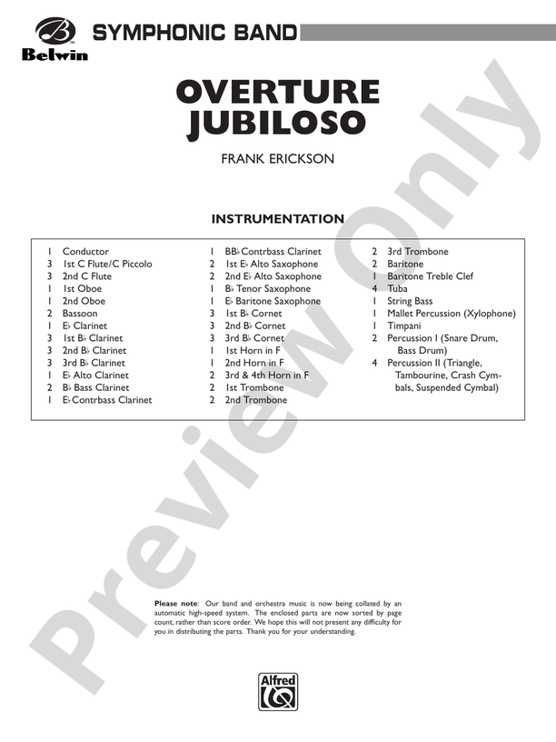 Overture Jubiloso - Concert Band Conductor Score & Parts (Digital Download)