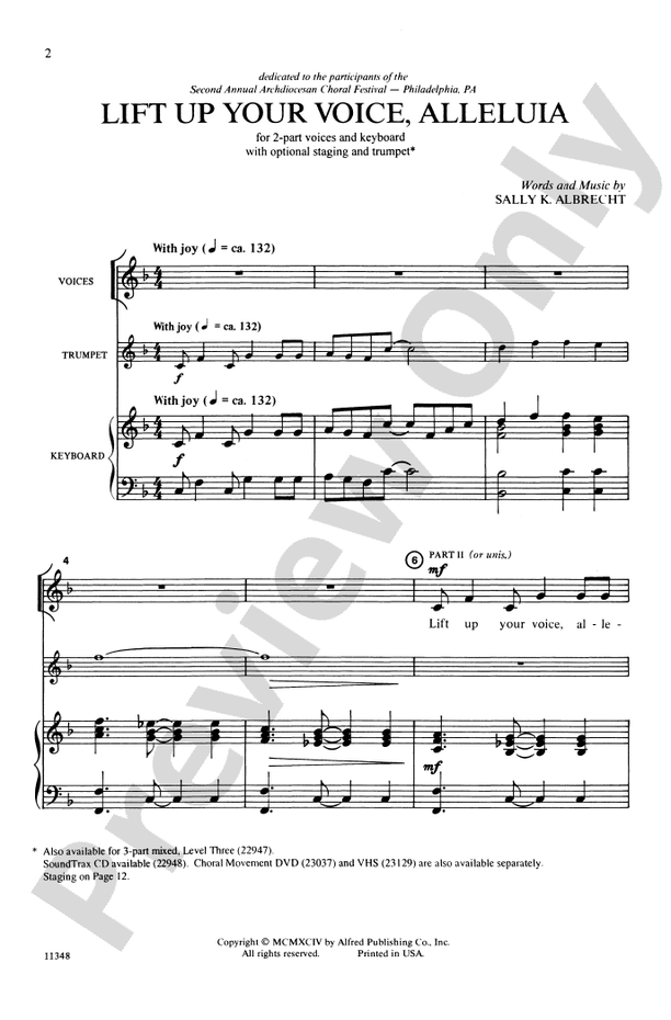 Lift Up Your Voice, Alleluia – 2-Part Choral Octavo (Digital Download)
