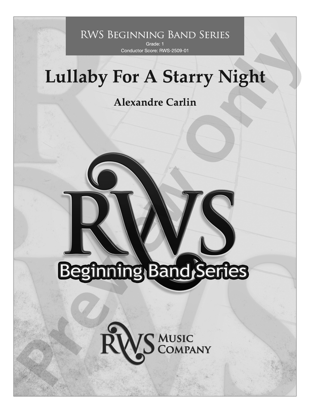 Lullaby For A Starry Night - Concert Band Conductor Score & Parts(Digital Download)