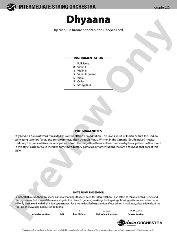 Dhyaana - String Orchestra Conductor Score & Parts (Digital Download)