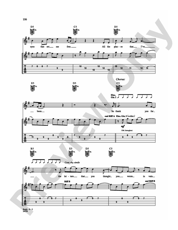 Reply - Guitar TAB (Digital Download)