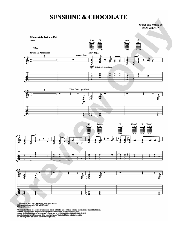 Sunshine & Chocolate - Guitar TAB (Digital Download)