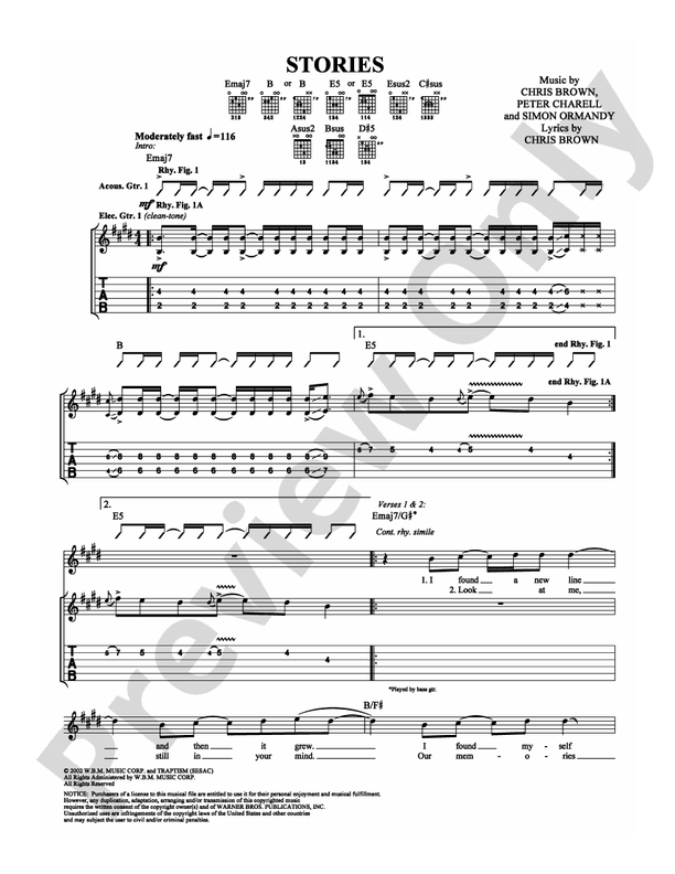 Stories - Guitar TAB (Digital Download)