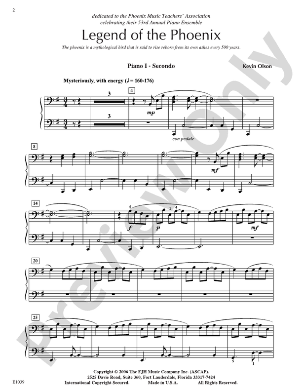 Legend of the Phoenix - Piano (Digital Download)