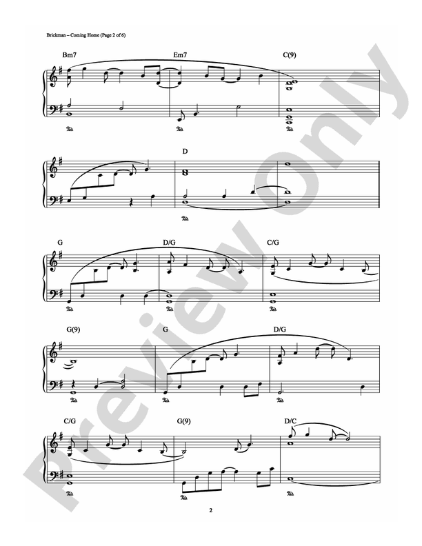 Coming Home - Piano (Digital Download)