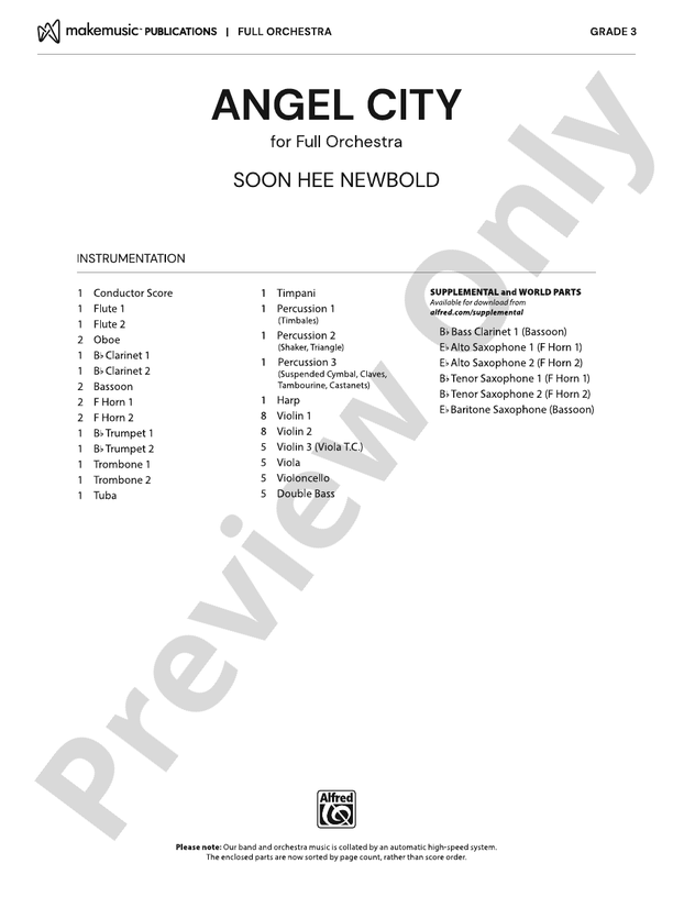 Angel City - Full Orchestra Conductor Score & Parts (Digital Download)