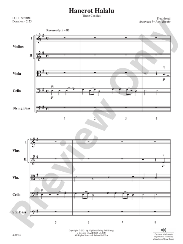 HANEROT HALALU/HSO - String Orchestra Conductor Score & Parts (Digital Download)