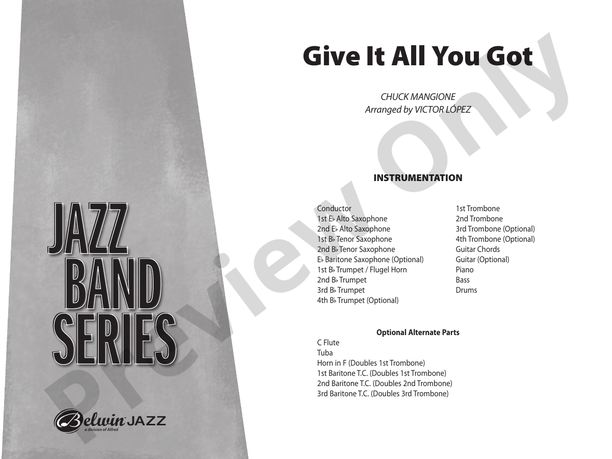 Give It All You Got - Jazz Ensemble Conductor Score & Parts (Digital Download)