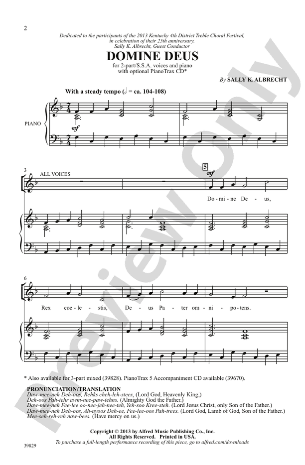 Domine Deus – 2-Part / SSA Choral Octavo (Digital Download)