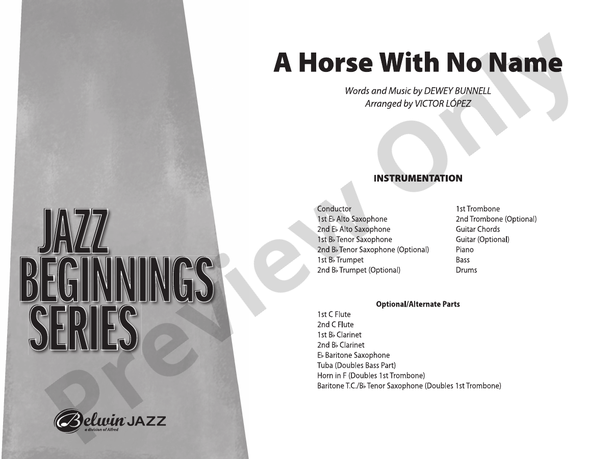 A Horse with No Name - Jazz Ensemble Conductor Score & Parts(Digital Download)