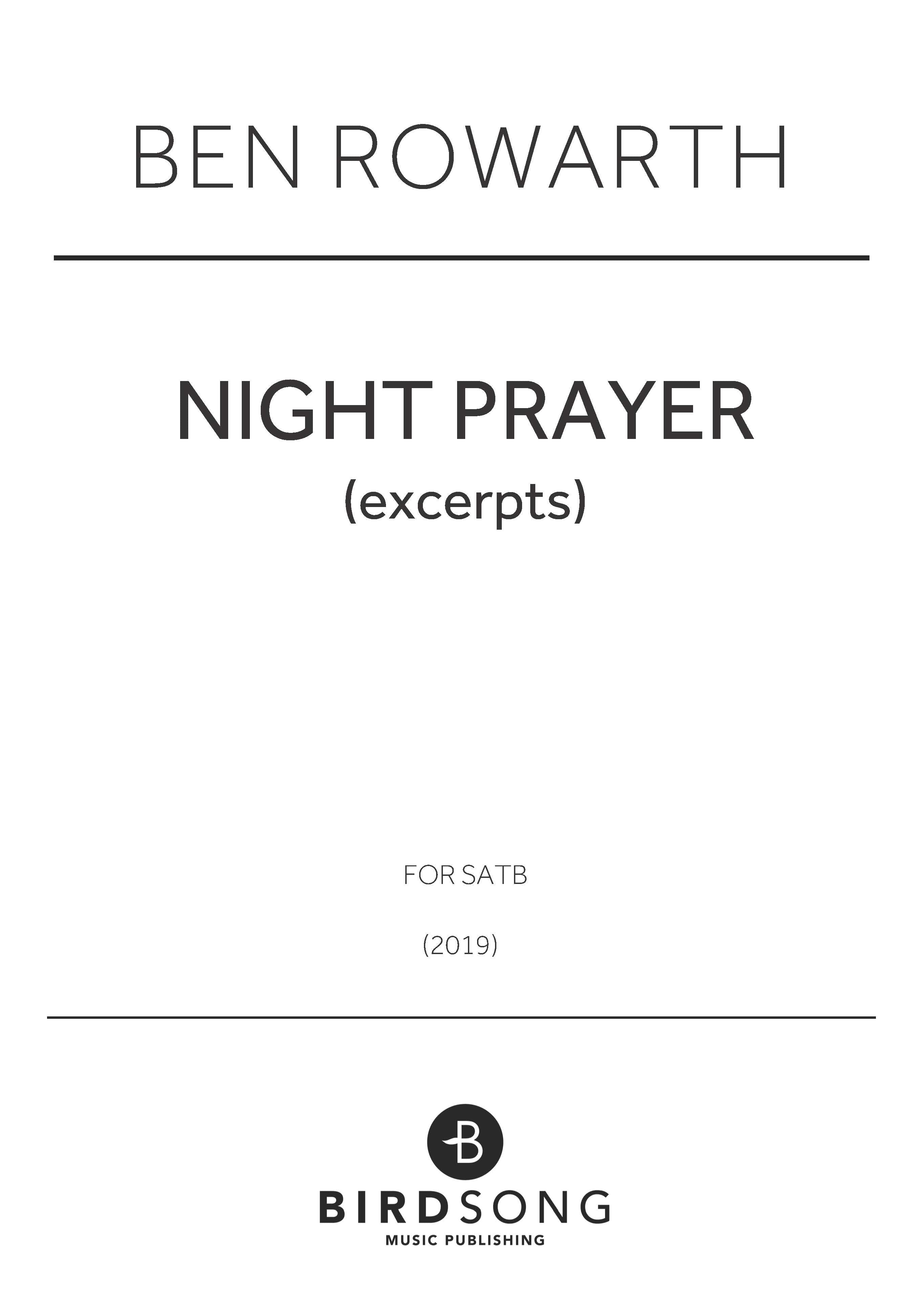 Night Prayer - SATB Chorus (Digital Download)