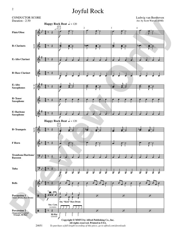 Joyful Rock - Concert Band Conductor Score & Parts (Digital Download)