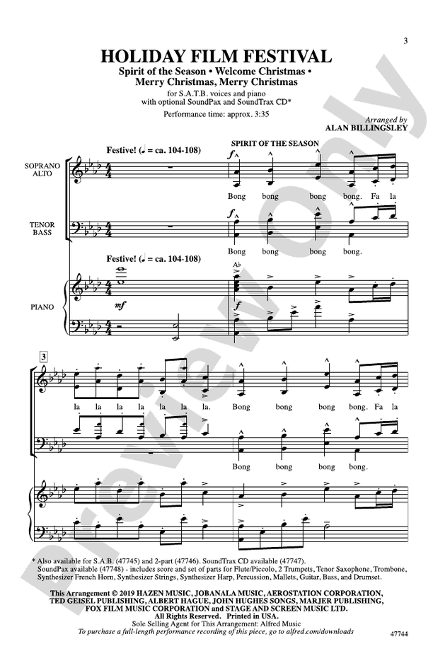 Holiday Film Festival – SATB (Digital Download)