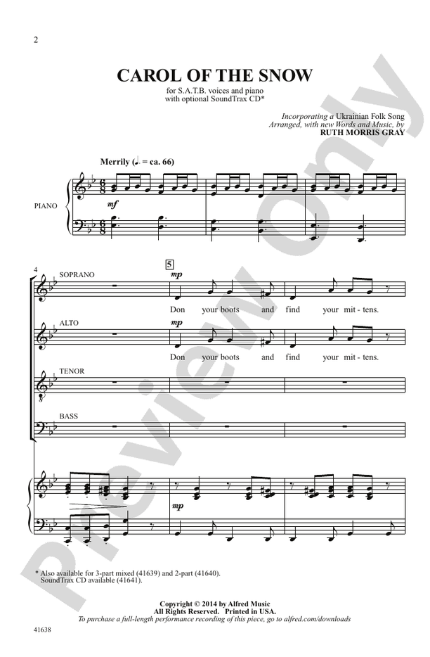 Carol of the Snow – SATB Choral Octavo (Digital Download)