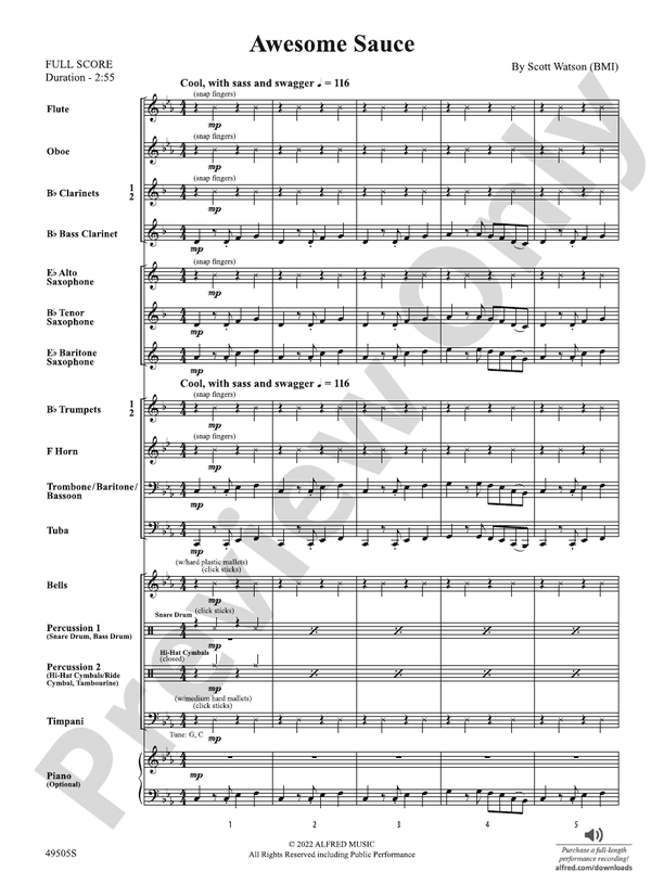 Awesome Sauce - Concert Band Conductor Score & Parts (Digital Download)
