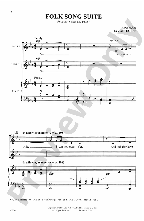 Folk Song Suite – 2-Part Choral Octavo (Digital Download)
