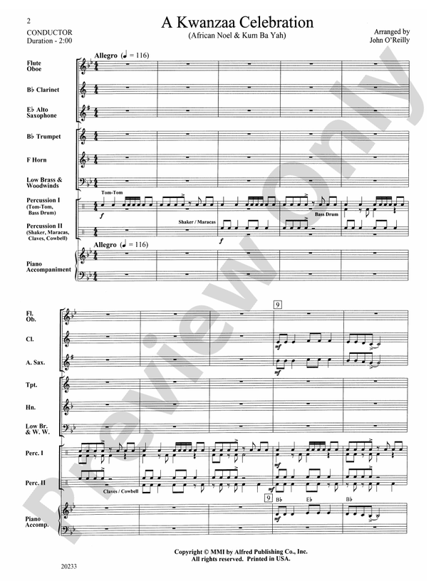 A Kwanzaa Celebration - Concert Band Conductor Score & Parts (Digital Download)