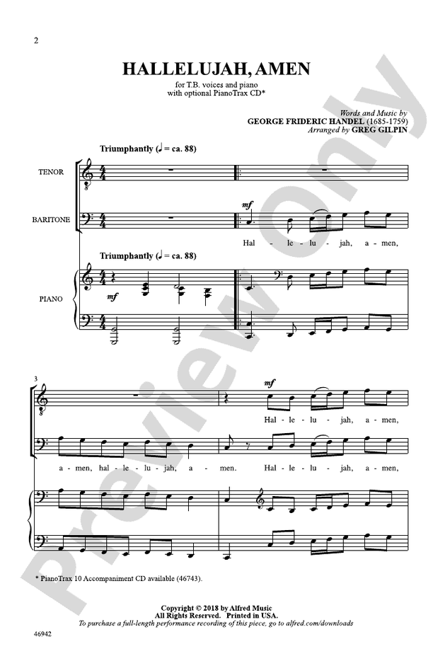 Hallelujah, Amen – TB Choral Octavo (Digital Download)