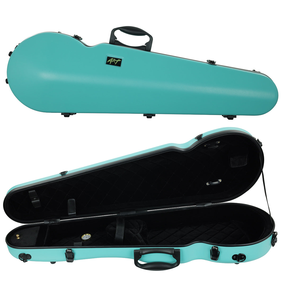 ART Shaped Violin Case 4/4-3/4 Turquoise Green