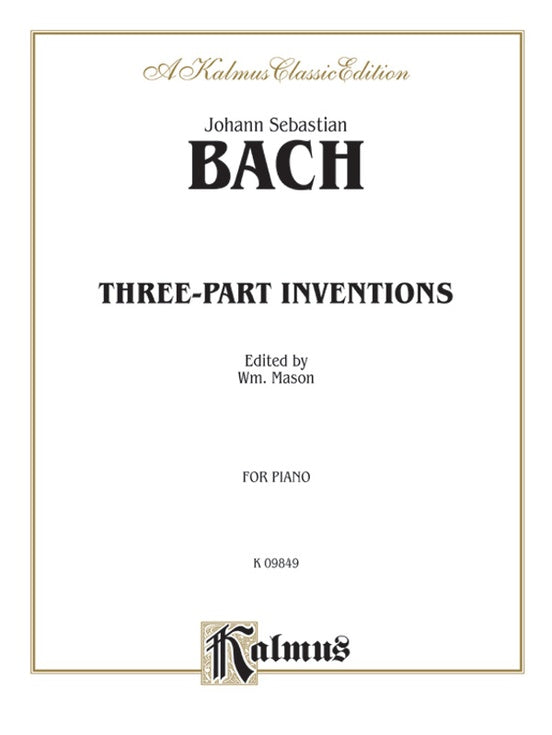 Bach - Three-Part Inventions (Ed. Mason) - Piano Solo (Digital Download)