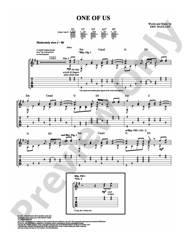 One of Us - Guitar TAB (Digital Download)
