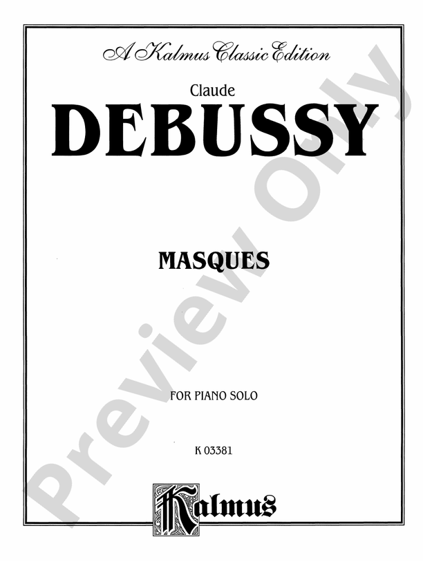 Debussy - Masques - Piano Solo (Digital Download)