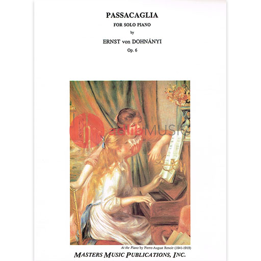 PASSACAGLIA OP 6 FOR PIANO SOLO - DOHNANYI - PIANO - MASTERS