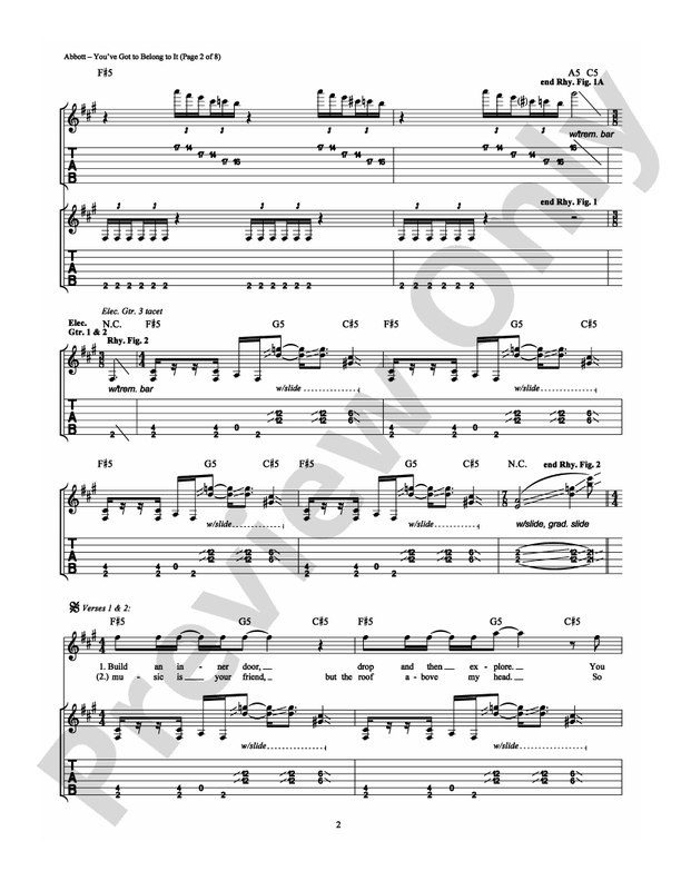 You've Got To Belong To It - Guitar TAB (Digital Download)