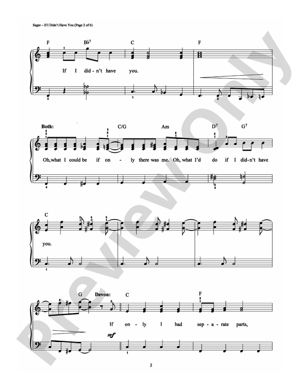 If I Didn't Have You - Arr. Dan Coates - Easy Piano (Digital Download)