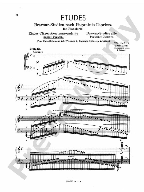 Liszt - Etudes (Volume III) - Piano Solo (Digital Download)