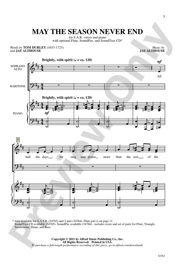 May the Season Never End – SAB Choral Octavo (Digital Download)