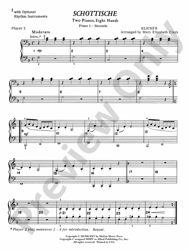 Schottische - 2 Pianos, 8 Hands (Digital Download)