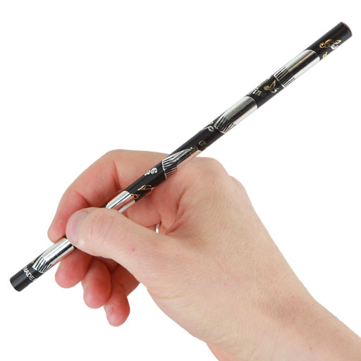 Piano Pencil Black with Silver Grand Pianos and Music Notes and Symbols