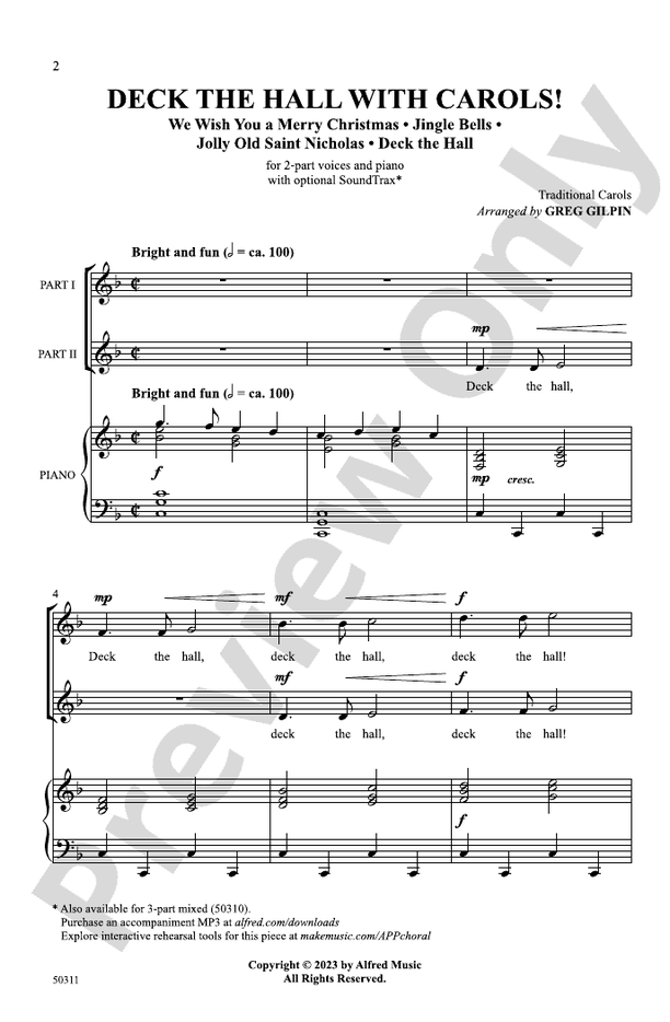 Deck the Hall with Carols! - 2 Part Treble Choral Octavo (Digital Download)