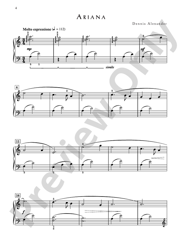 Arianna - Piano Solo (Digital Download)